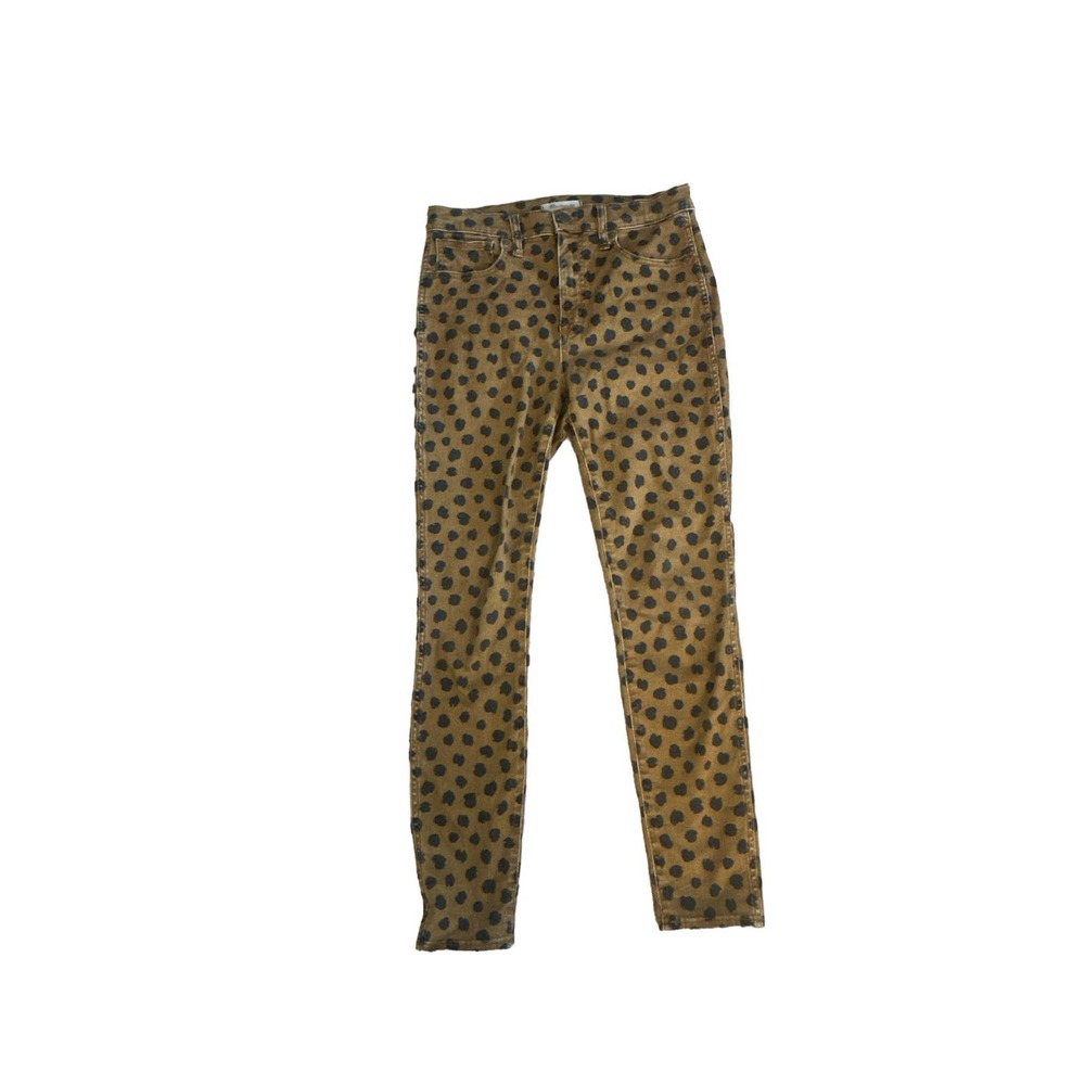 Women 28 Madewell AA553 10" High-Rise Skinny Jeans Painted Spots Animal Print